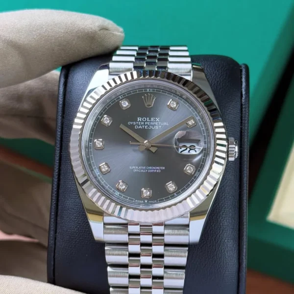 ROLEX DATEJUST JUBILÉE GREY RHODIUM DIAMOND